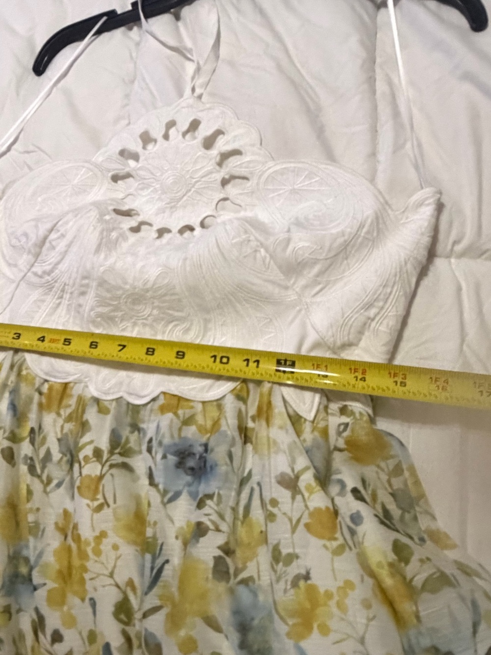 Sunlit Floral Tiered Maxi Dress - White & Yellow - Picture 6 of 12
